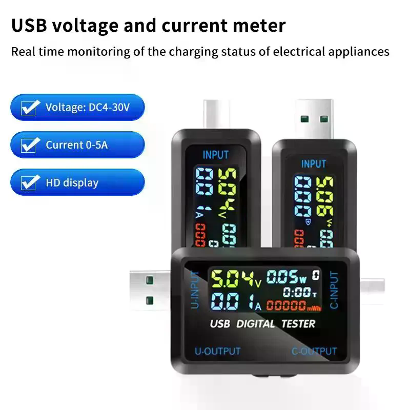 10 in 1 USB 타입 C 전압계 전류계 용량 테스 - Usb Ammeter Tester 리뷰 및 가격